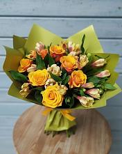Букет цветов из:  Альстромерии и Розы в Тимирязева