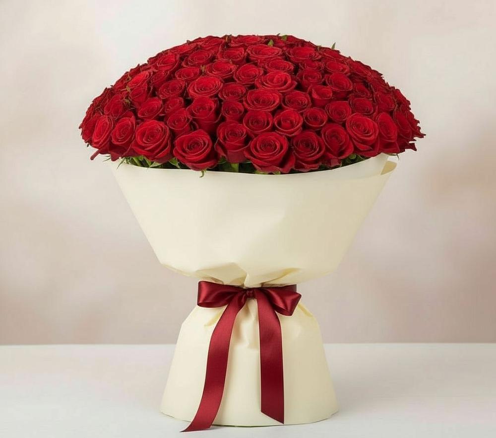 Букет 101 Красная роза Милано в Тимирязева