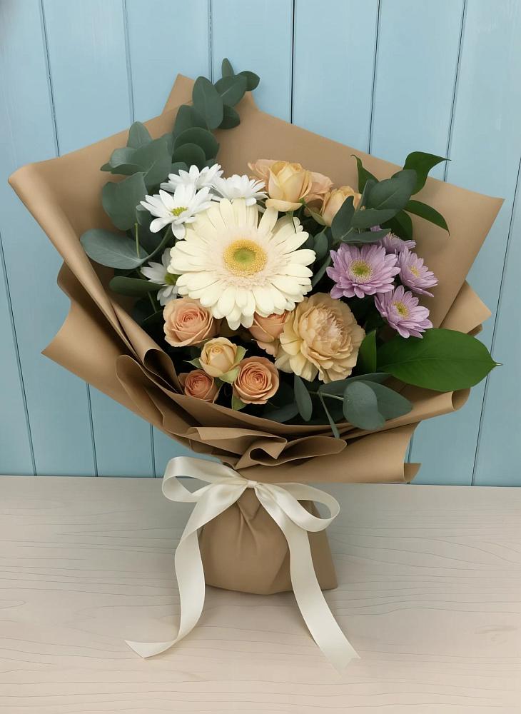 Букет цветов из: Герберы и Хризантемы в Тимирязева