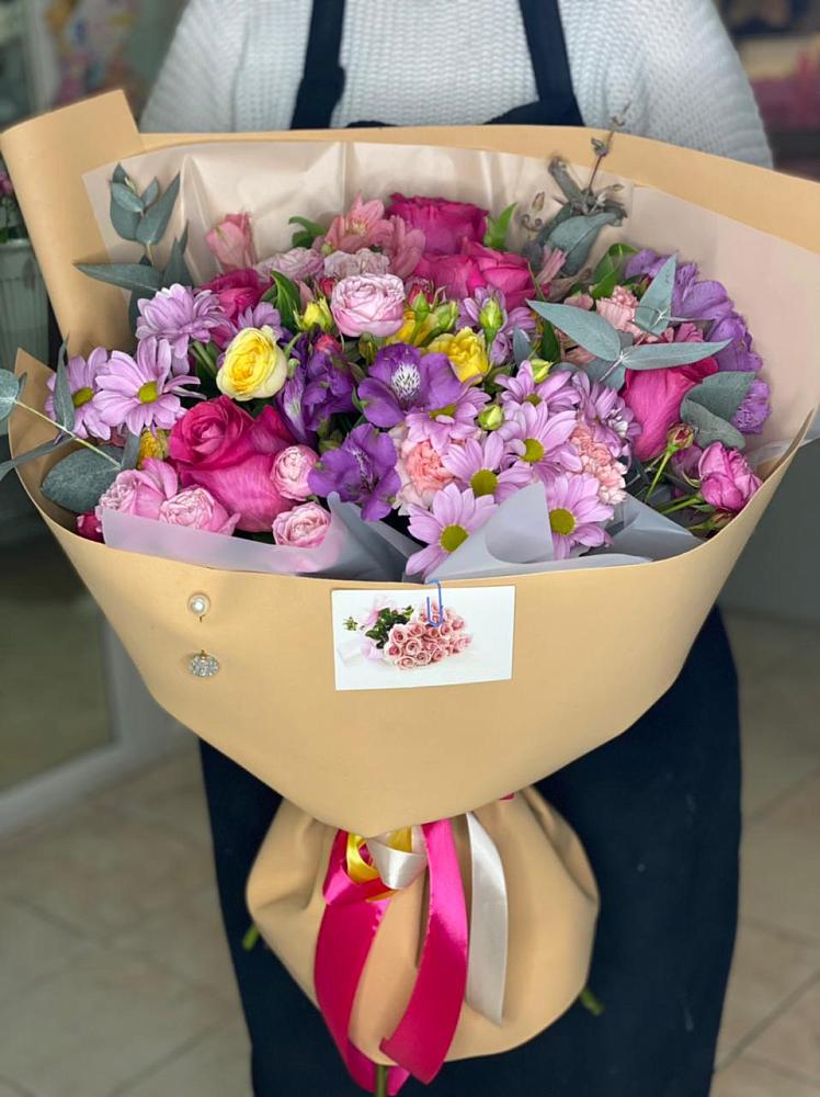 Букет цветов из: Хризантемы, Гвоздики и Альстромерии в Тимирязева