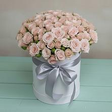 Цветочная композиция из Розы в шляпной коробке в Тимирязева