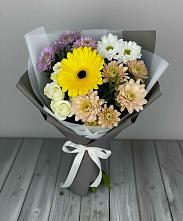 Букет цветов из:  Розы, Герберы и Хризантемы #REPLACE_PRED# Тимирязева