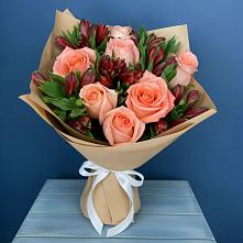 Букет цветов из:  Розы и Альстромерии в Тимирязева