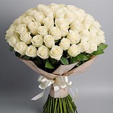 Букет 101 беля роза Белоснежка в Тимирязева