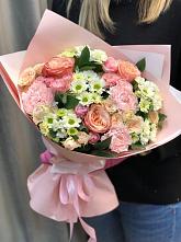 Букет цветов из:  Гвоздики, Розы и Хризантемы #REPLACE_PRED# Тимирязева