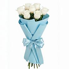 Букет 7 белых роз Проуд в Тимирязева