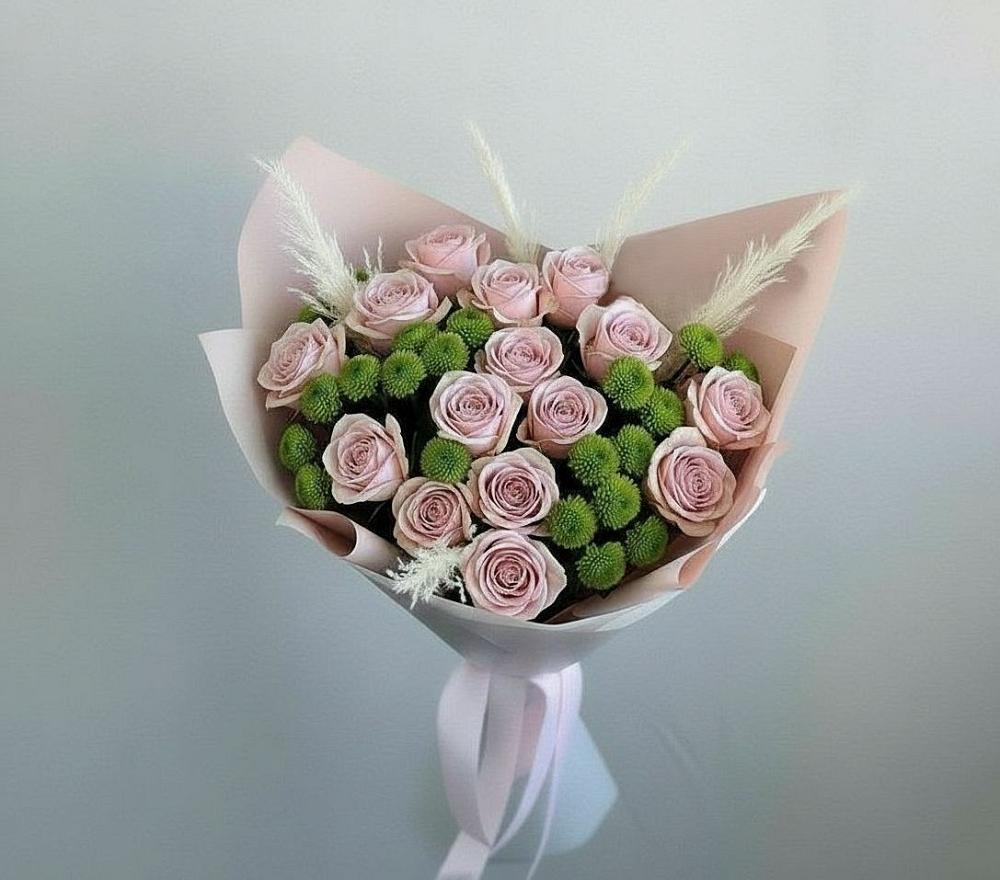 Букет цветов из: Розы и Хризантемы в Тимирязева