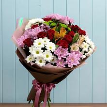 Букет цветов из:  Розы, Хризантемы и Альстромерии #REPLACE_PRED# Тимирязева