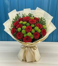 Букет цветов из:  Розы и Хризантемы в Тимирязева
