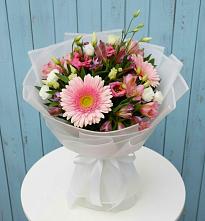 Букет цветов из:  Герберы, Альстромерии и Лизиантусы #REPLACE_PRED# Тимирязева