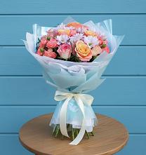 Букет цветов из:  Хризантемы и Розы в Тимирязева