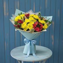 Букет цветов из:  Альстромерии и Хризантемы в Тимирязева