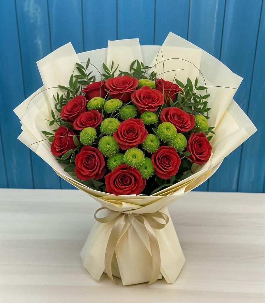 Букет цветов из: Розы и Хризантемы в Тимирязева