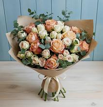 Букет цветов из:  Альстромерии и Розы в Тимирязева