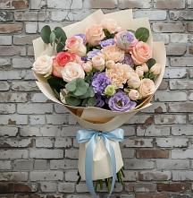 Букет цветов из:  Розы, Лизиантусы и Гвоздики #REPLACE_PRED# Тимирязева