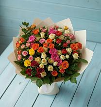 Букет Микс из разноцветных кустовых роз #REPLACE_PRED# Тимирязева