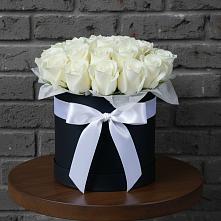 Цветочная композиция из Розы в шляпной коробке в Тимирязева